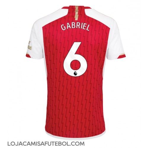 Camisa de Futebol Arsenal Gabriel Magalhaes #6 Equipamento Principal 2023-24 Manga Curta